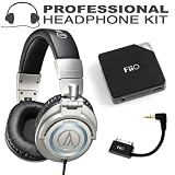 Audio-Technica ATH-M50S/LE Limited Edition Professional Studio Monitor Headphones (Straight Coil) + FiiO E6 Portable Headphone Amplifier + BONUS FiiO L9 L-Shaped Line Out Dock (LOD) Cable for iPod/iPhone + ButterflyPhoto MicroFiber Cleaning Cloth