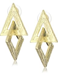 Yochi 14k Gold Plated Geometric Earrings
