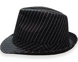Godfather Pinstripe Fedora Hat (Black)