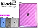 ピンク■iPad2専用モザイクデザインラバーケース
