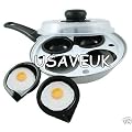 EGG POACHER PAN 4 PLASTIC INSERTS CLEAR LID - NEW