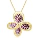 True Harmony by Carol Alt 18k Gold Plated Sterling Silver Created Multi-Colored Stone Butterfly Pendant Necklace, 18