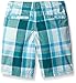 Crazy 8 Kid Boy Green Plaid Flat-Front Short