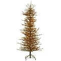 Pre-Lit Tinsel Tree w/Gold Lights - 6'