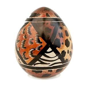 Animal Print Design Stone Carving Egg African Art Decor Gifts