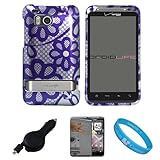 Purple Flowers Durable 2 Piece Protective Crystal Hard Shield Guard Cover C ....