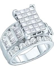 0.75 CTW PRINCESS BAGGUETTE ROUND DIAMOND LADIES RING