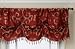 Regal Home Collections Windsor 54-Inch by 22-Inch Scroll Damask Tuck Valance with Fringe, Brick