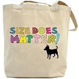 Canvas Tote Bag Beige  Size Does Matter ! Chihuahuas  Dog