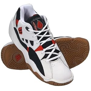 Ektelon Mens NFS Classic Low 1.0 Racquetball Shoes - White Black Red by Ektelon