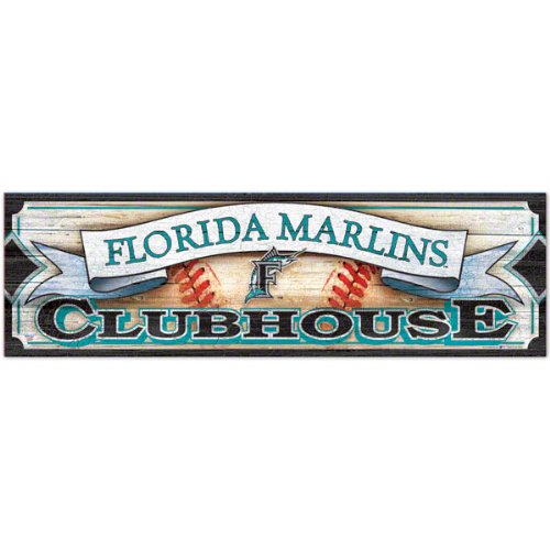 Florida Marlins 9x30 Wood Sign