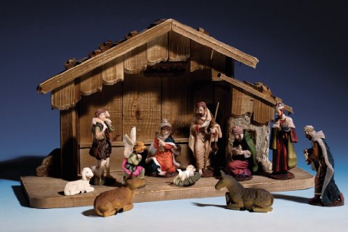 Weihnachtskrippe mit Figuren 53 cm