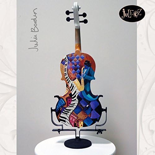 Hand Painted Colorful Violin by Juleez Mendini 4/4 MV Solid Wood Violin, Bow and Case
