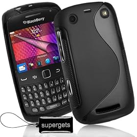 SUPERGETS QUALITY BLACKBERRY CURVE 9360 BLACK SLIM SILICONE HYDRO GEL CASE | COVER | SKIN | SHELL^^ INCLUDES SCREEN PROTECTOR AND POLISHING CLOTH ^^