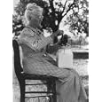 Old Woman in Gingham Dress Using Small, Modern Churn with Jar Sitting on Her Lap, on Farm Photographic Poster Print by George W. Ackerman, 24x18