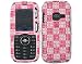 Bling Rhinestone Faceplate Diamond Crystal Hard Skin Case Cover Checkered Pink for LG Rumor UX260 LX260 Scoop AX260
