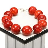 EXP Handmade Coral & Silver Spheres Bracelet