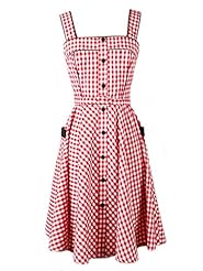 Cotton/Elastane Polka Dot Print Vintage Evening Dress/Wedding Party Dress 