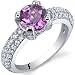 Stunning Seduction 1.75 Carats Pink Sapphire Ring in Sterling Silver Size 5 to 9
