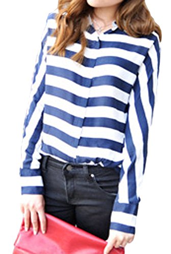 [CASA ROSADA]ボーダー シャツ マリン風  ネイビー×ホワイト オリジナルブレスレットセット