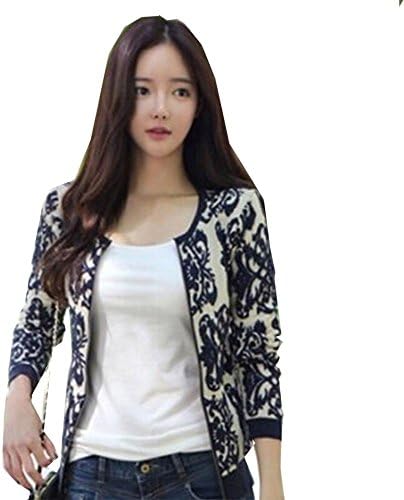 Sexyinlife Fashion Vintage Embroidered Flowers Knitted Cardigan Coat Black