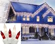 Set of 100 Candy Cane Mini Icicle Christmas Lights - White Wire