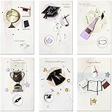 PAPTEL Fantastic Graduation Greeting Cards - Congratulations Cards - 6 Different Designs - Blank Inside - Envelopes Included - Set of 6