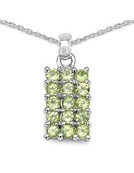 1.05 Carat Genuine Peridot 925 Sterling Silver Pendant