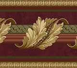Burgundy Acanthus Leaf Trail Wallpaper Border
