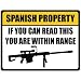New "Caution : Spanish Property " Spain Parking Sign Country
