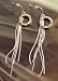 Fashion earrings 901 hoop and chain design in silver coloured metal - for pierced ears