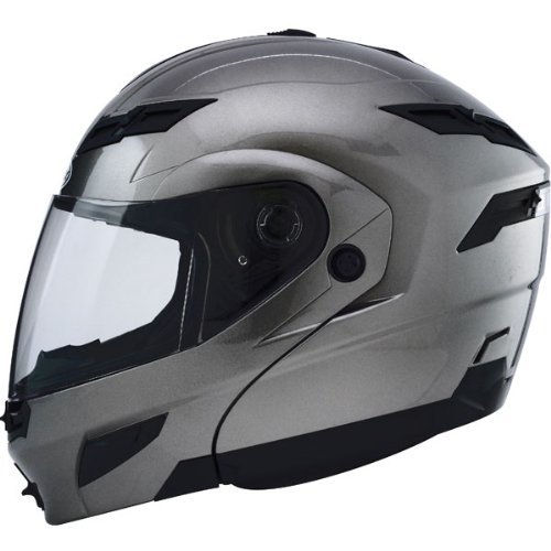 G-Max GM54S Modular Street Helmet, Titanium, Size: XL, Primary Color: Silver, Helmet Type: Modular Helmets, Helmet Category: Street 1540477 On Sale