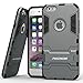 PASONOMI iPhone 6 Case, [Heavy Duty] [Shock-Absorption] [Kickstand Feature] Hybrid Dual Layer Armor Defender Full Body Protective Case Cover for iPhone 6 4.7Inch (Grey)