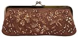 Satin, Sequin , Beaded Clutch with Metal Frame, Evening Bag - April Bag