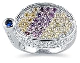 Platinum plated Lab Created Amethyst and White CZ Ring