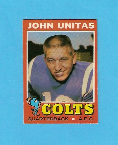 John Unitas 1971 Topps Football Card (Baltimore Colts)