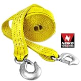 Neiko 20' Ft Heavy Duty 10,000 Lb Tow Strap with Hook
