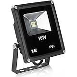LE&reg; 10W Super Bright Outdoor LED Flood Lights, 100W Halogen Bulb Equivalent, Waterproof, 760lm, Daylight White, 6000K, Security Lights, Floodlight