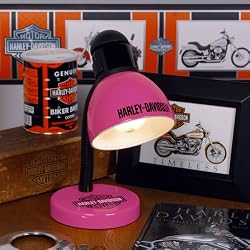 Pack of 2 Officially Licensed Harley Davidson Pink Desk Lamps