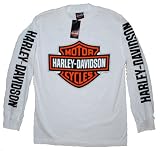 House of Harley Men's Bar & Shield Logo T-Shirt-LIMITED EDITION. All Cotton. Harley-Davidson Graphics. White. 302900320