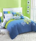 ROXY Aqua Blue PARADISE STRIPE Green 16" SQUARE DECORATIVE PILLOW