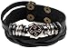 Areke Mens Leather Bracelets and Beads Unisex Male Cross Charm Bracelet with Metal Woven Snapper