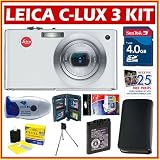 Leica C-Lux 3 10.1MP Digital Camera (White) + 4GB Accessory Kit