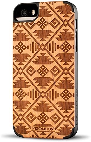 Recover+ Pendleton Engraved Wood Case for iPhone 5/5S - Retail Packaging - White