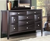Bedroom Storage Dresser with Drawers in Mahogany Finish