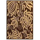 Safavieh Courtyard Collection Antigua Chocolate and Natural Indoor Outdoor Area Rug, 6-Feet 7 Inches by 9-Feet 6 Inches