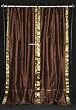 Tie Top Brown Silk Sari Drapes, Panels, saree Curtains