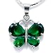 Beautiful Butterfly Cut Sterling Silver Simulated Emerald Pendant with 18" Necklace P6175