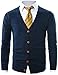 Ohoo Mens Slim Fit Ribbed V-Neck Button Down Knit Cardigan