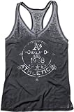 Oakland Athletics Black Women's Burnout Washed Jersey Racer Back Tank Top